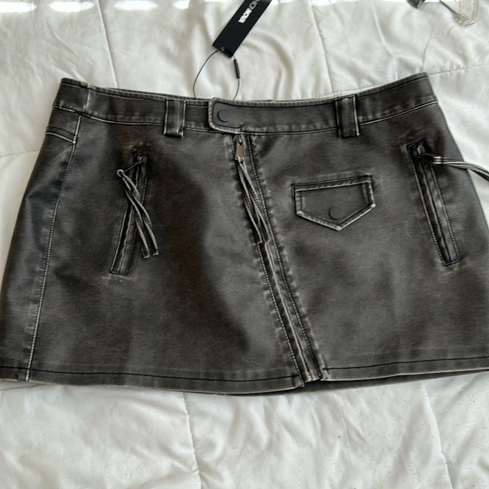 Faux leather skirt